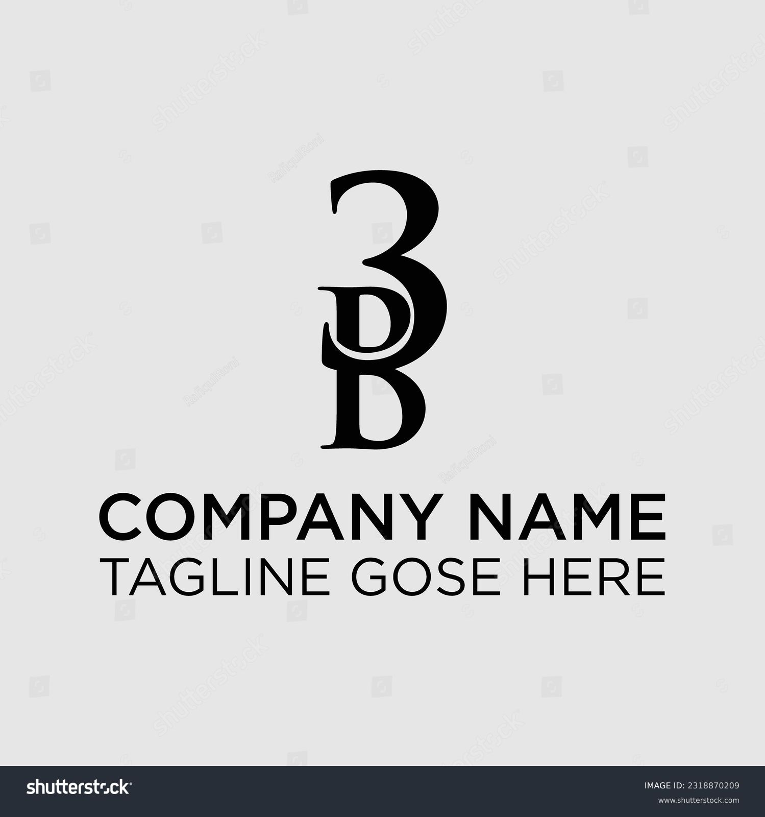 Corporate Letter B, 3 And 3B Logo Design - Royalty Free Stock Vector ...