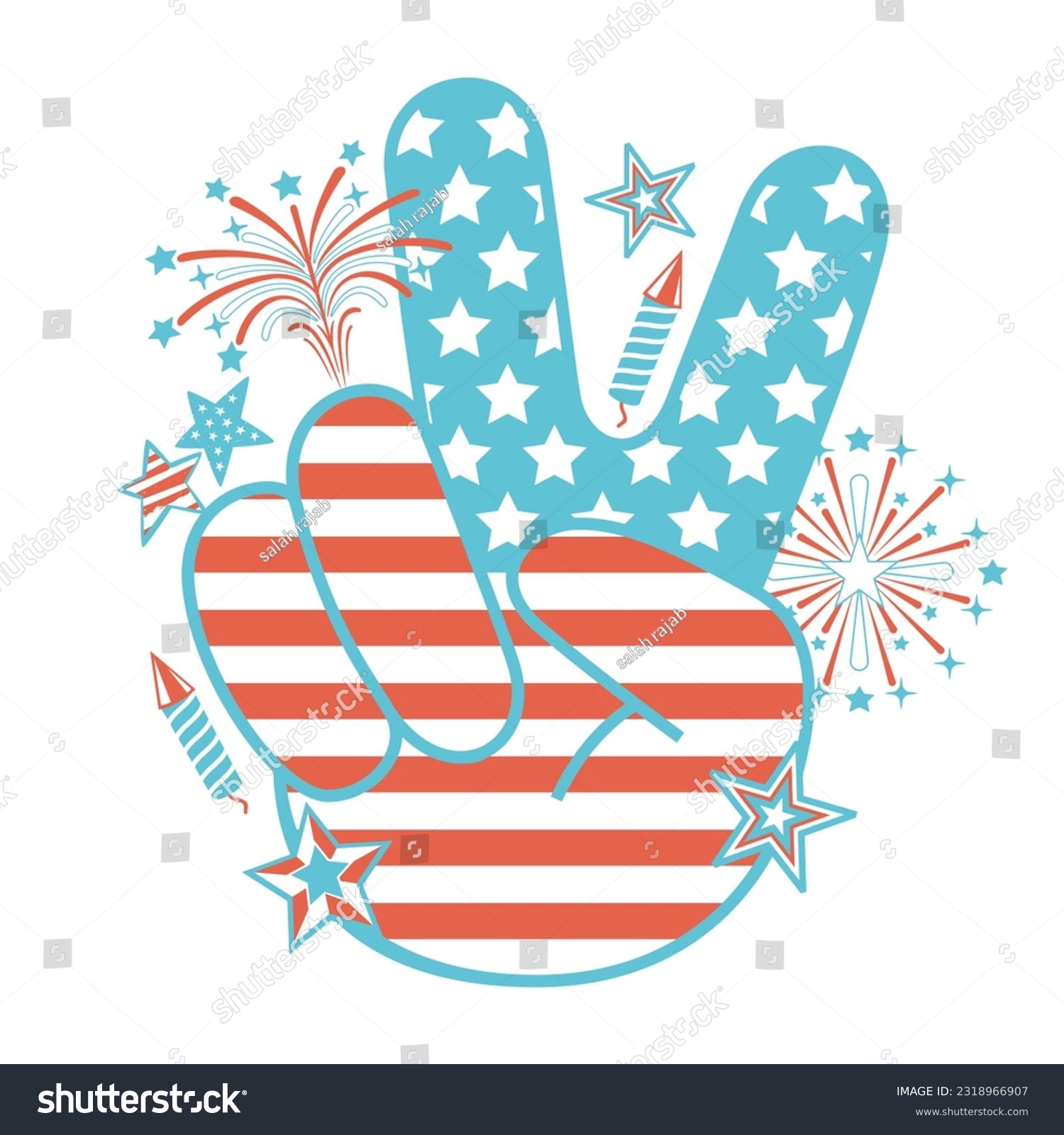 fourth of july peace hand