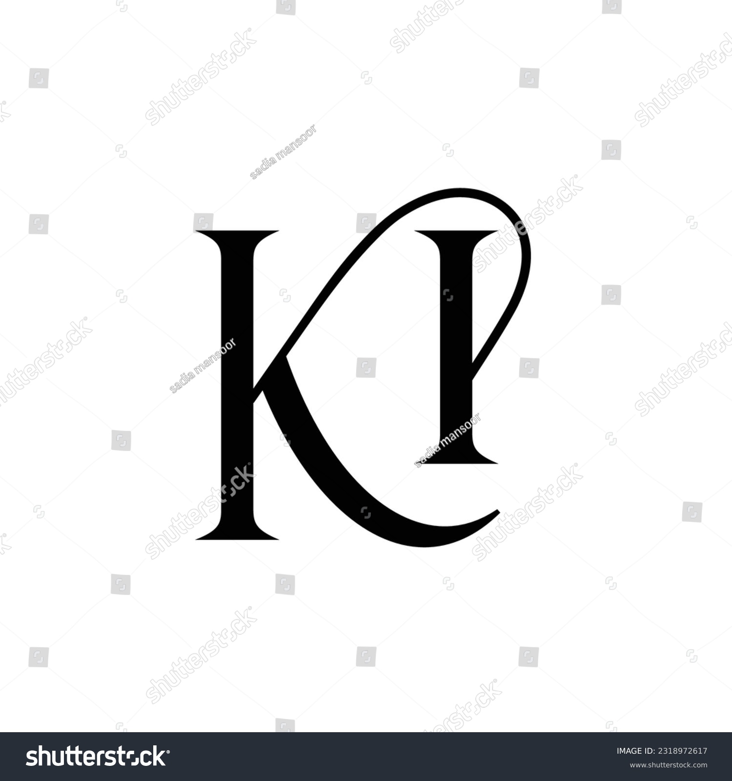 Initial letter KI logo design - Royalty Free Stock Vector 2318972617 ...