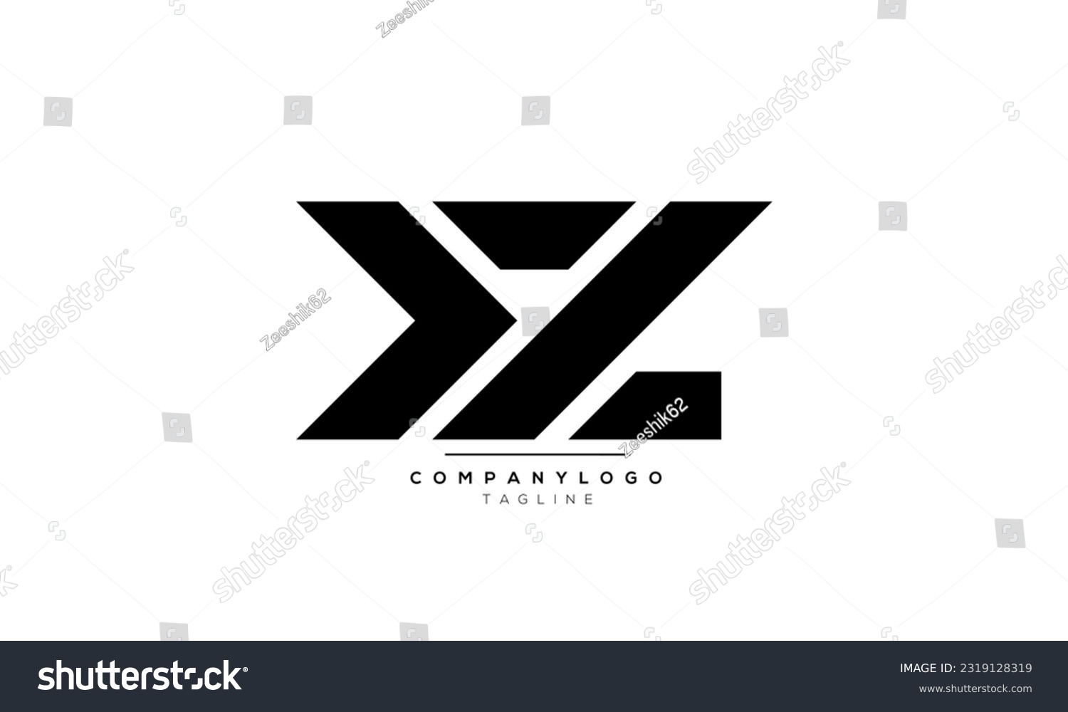 Alphabet Letters Initials Monogram Logo Ez Ez Royalty Free Stock Vector 2319128319