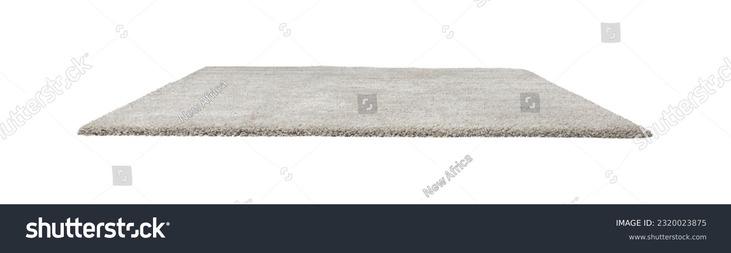 Stylish soft beige carpet isolated on white #2320023875