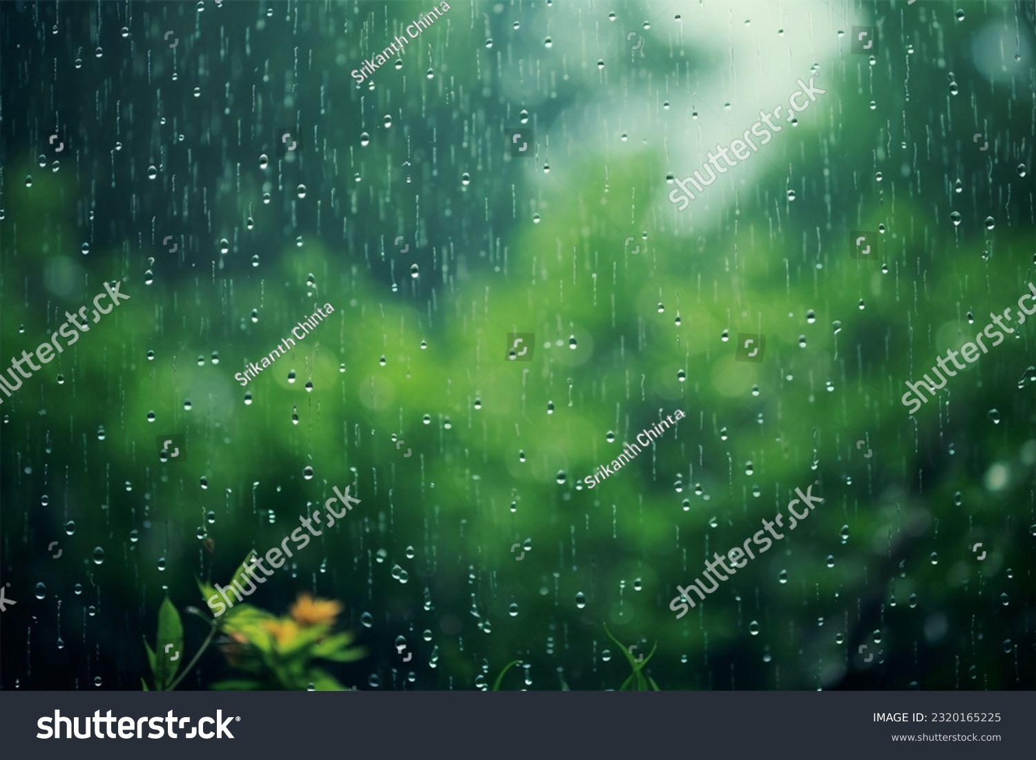 rain in nature background, monsoon #2320165225