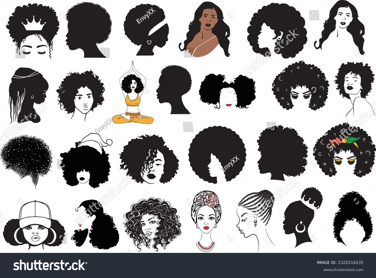 African Women Vector Afro Queen Afro Woman Royalty Free Stock Vector 2320216535 9160