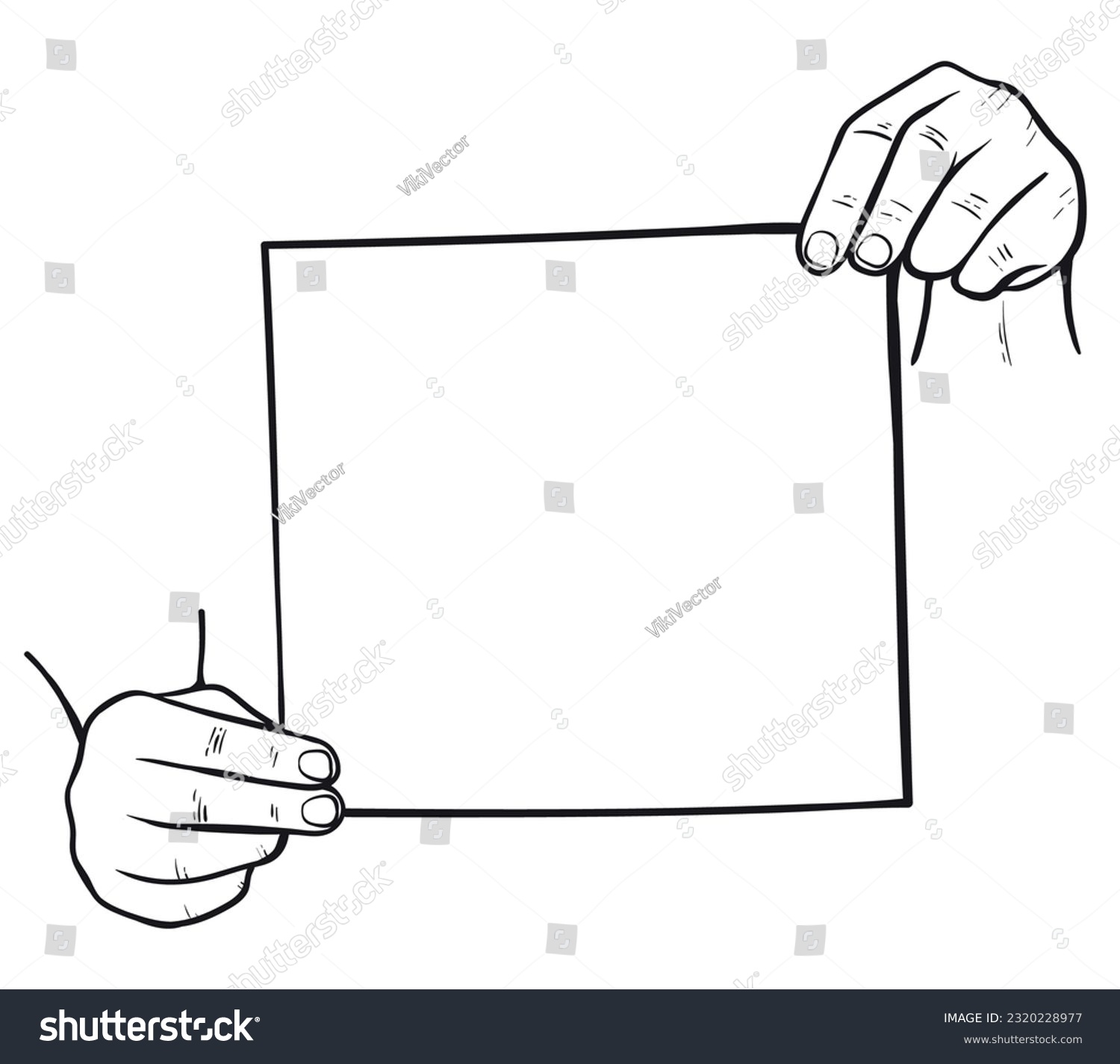 Male Hands Holding Empty Sheet Of Paper Poster Royalty Free Stock