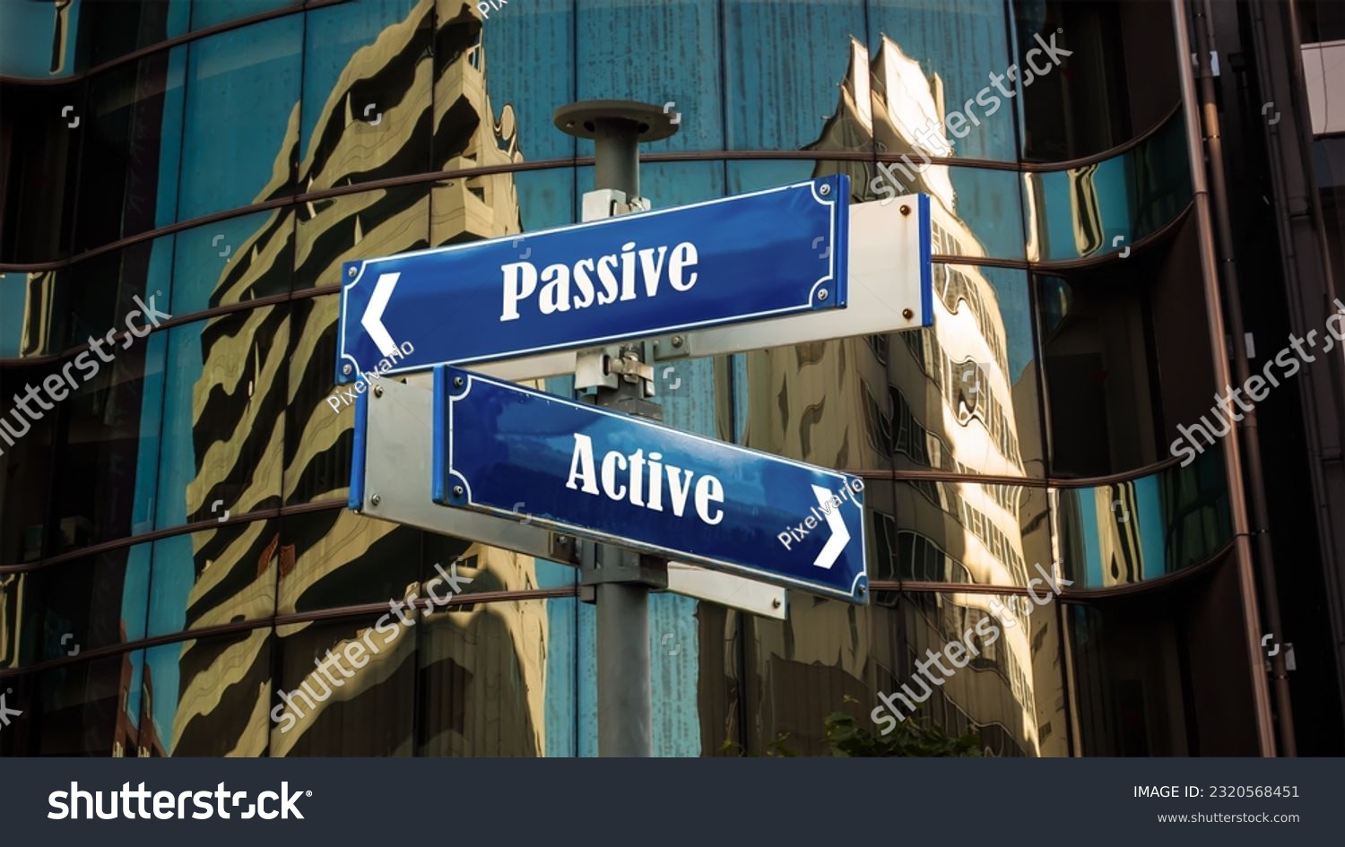 Street Sign the Direction Way to Active versus Passive #2320568451