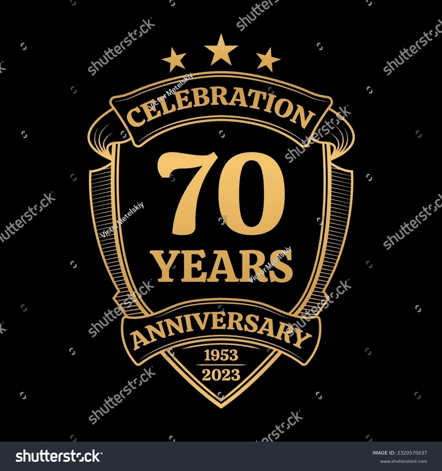 70 years anniversary icon or logo. 70th yubilee - Royalty Free Stock ...