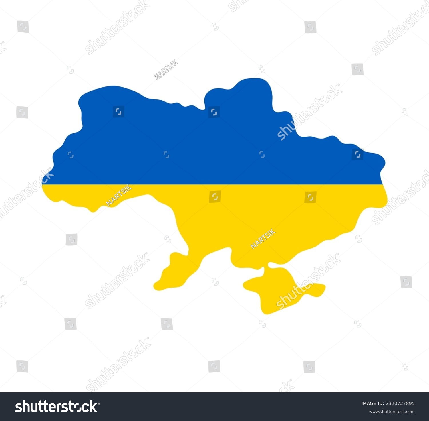 Map of Ukraine. Vector Illustration of the Flag - Royalty Free Stock ...