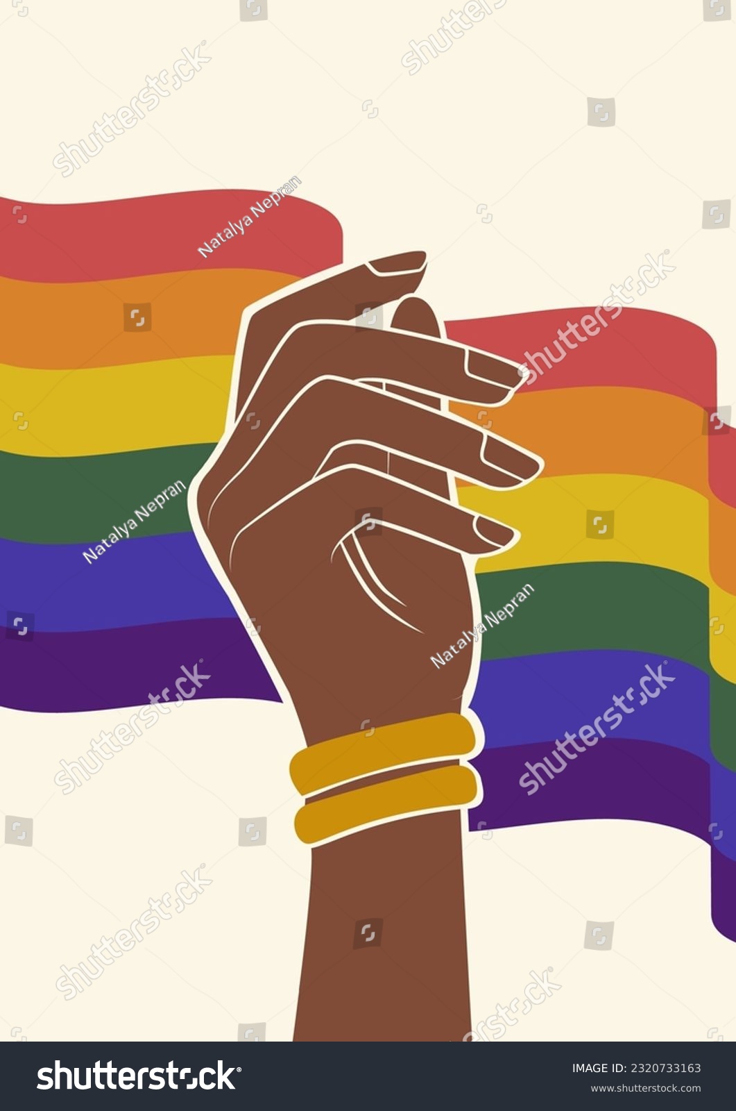 Hand And Rainbow Lgbt Flag And Celebrate Pride Royalty Free Stock