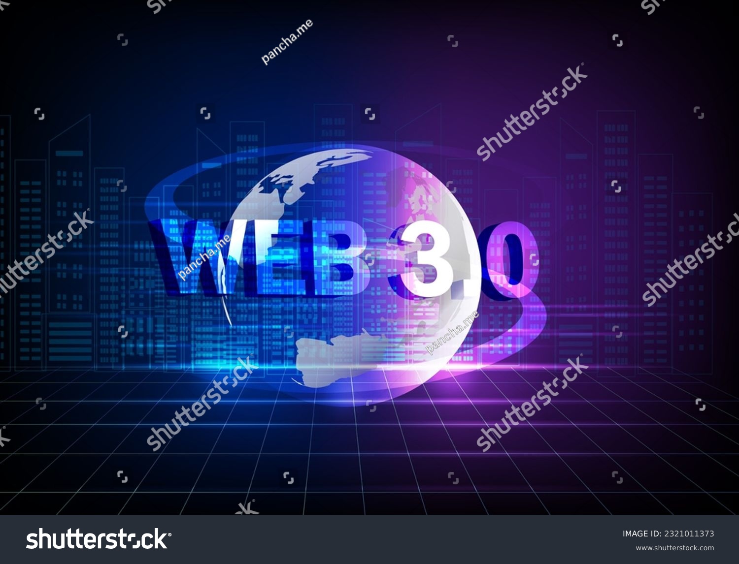 Web 3.0 concept, web 3.0 typography on blue background, new version website using blockchain technology, cryptocurrency, and NFT art. Vector illustration
 #2321011373