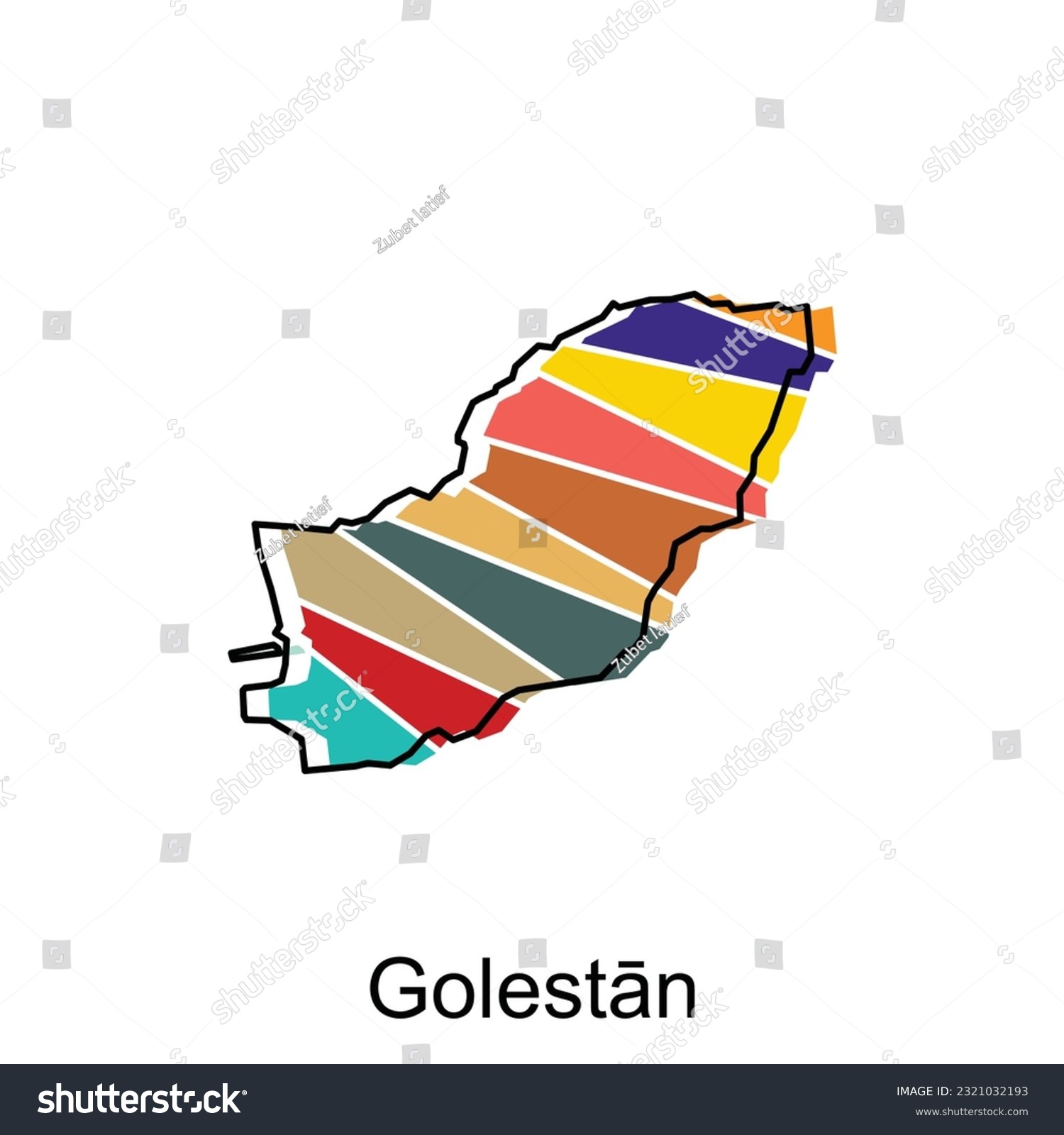 Map of Golestan administrative, country of iran - Royalty Free Stock ...