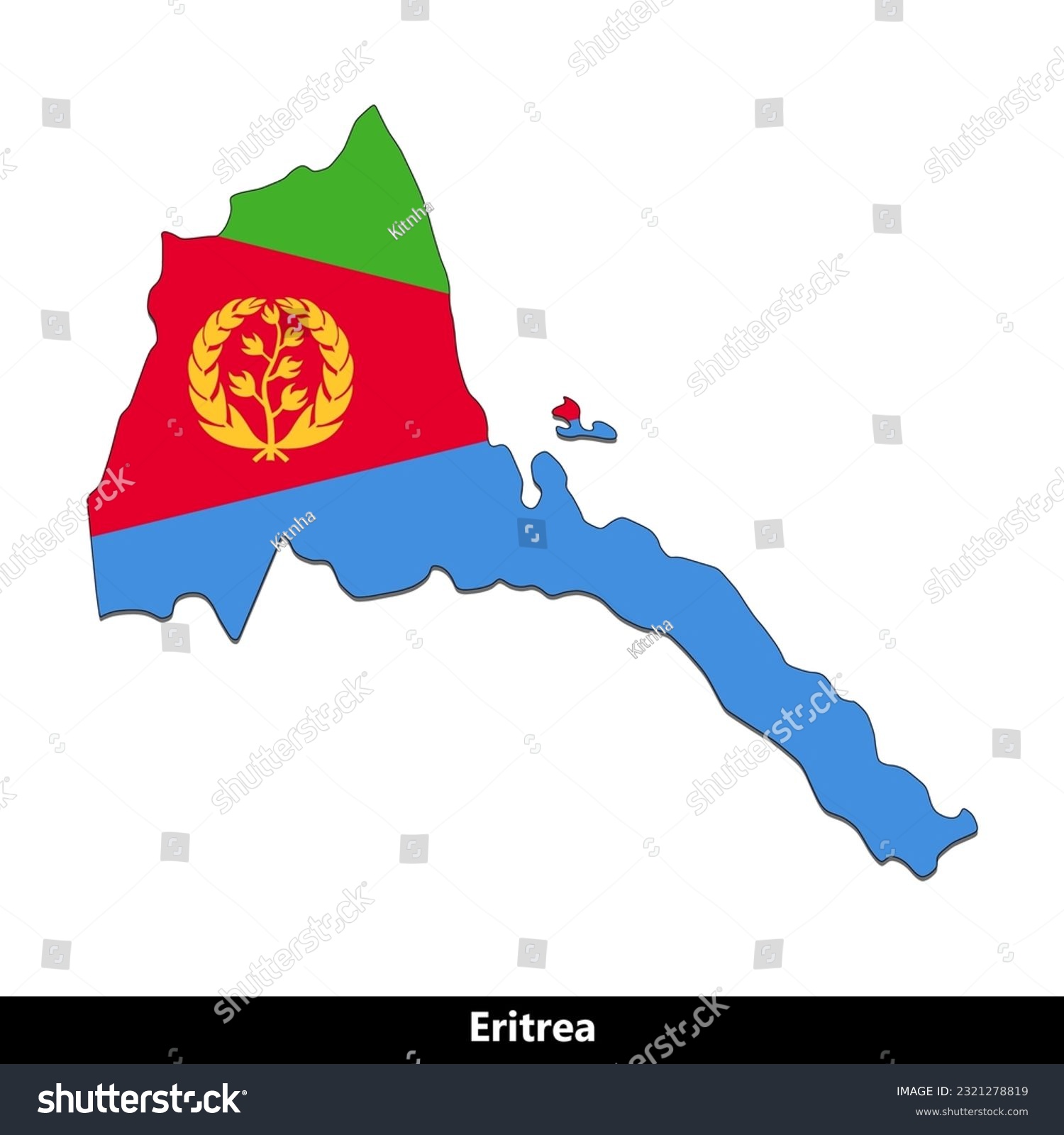 Eritrea Country Flag Map Royalty Free Stock Vector 2321278819 