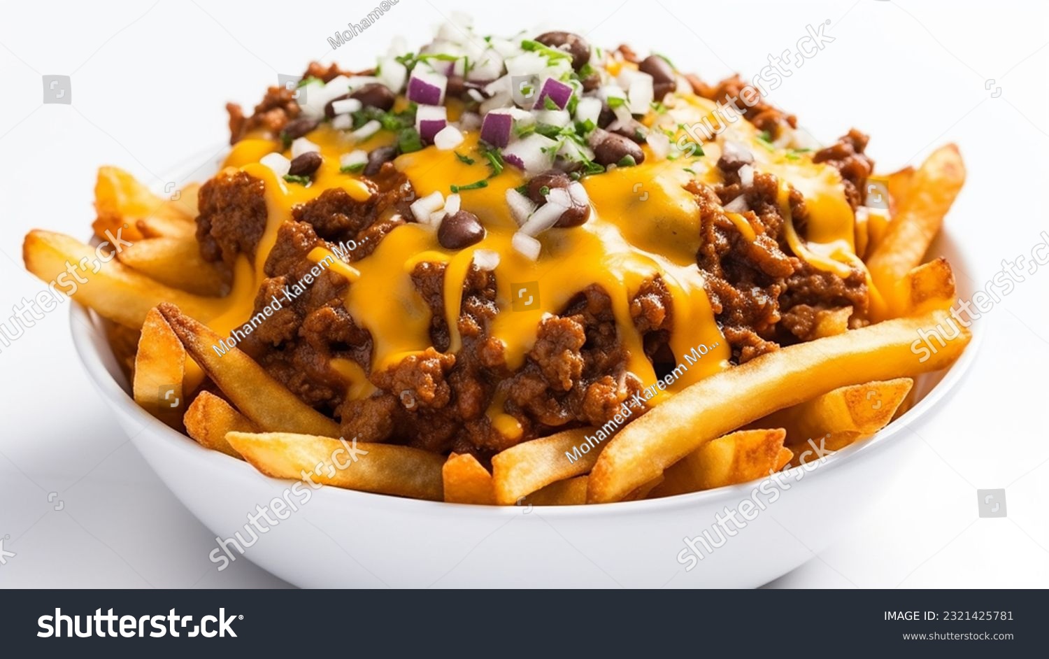 A bowl of chili cheese fries #2321425781