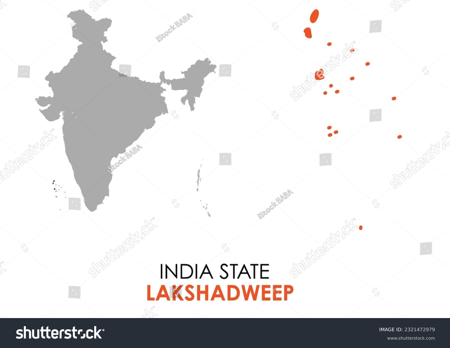 Lakshadweep Vector Map On White Background Royalty Free Stock Vector 2321472979 2101