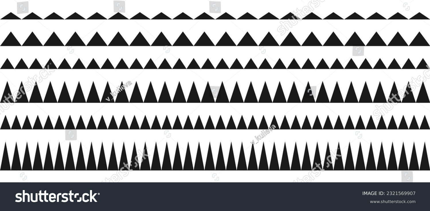 Zig zag border pattern set. Repeating wavy lines collection. Graphic design elements for decoration, banner, poster, template. Vector #2321569907