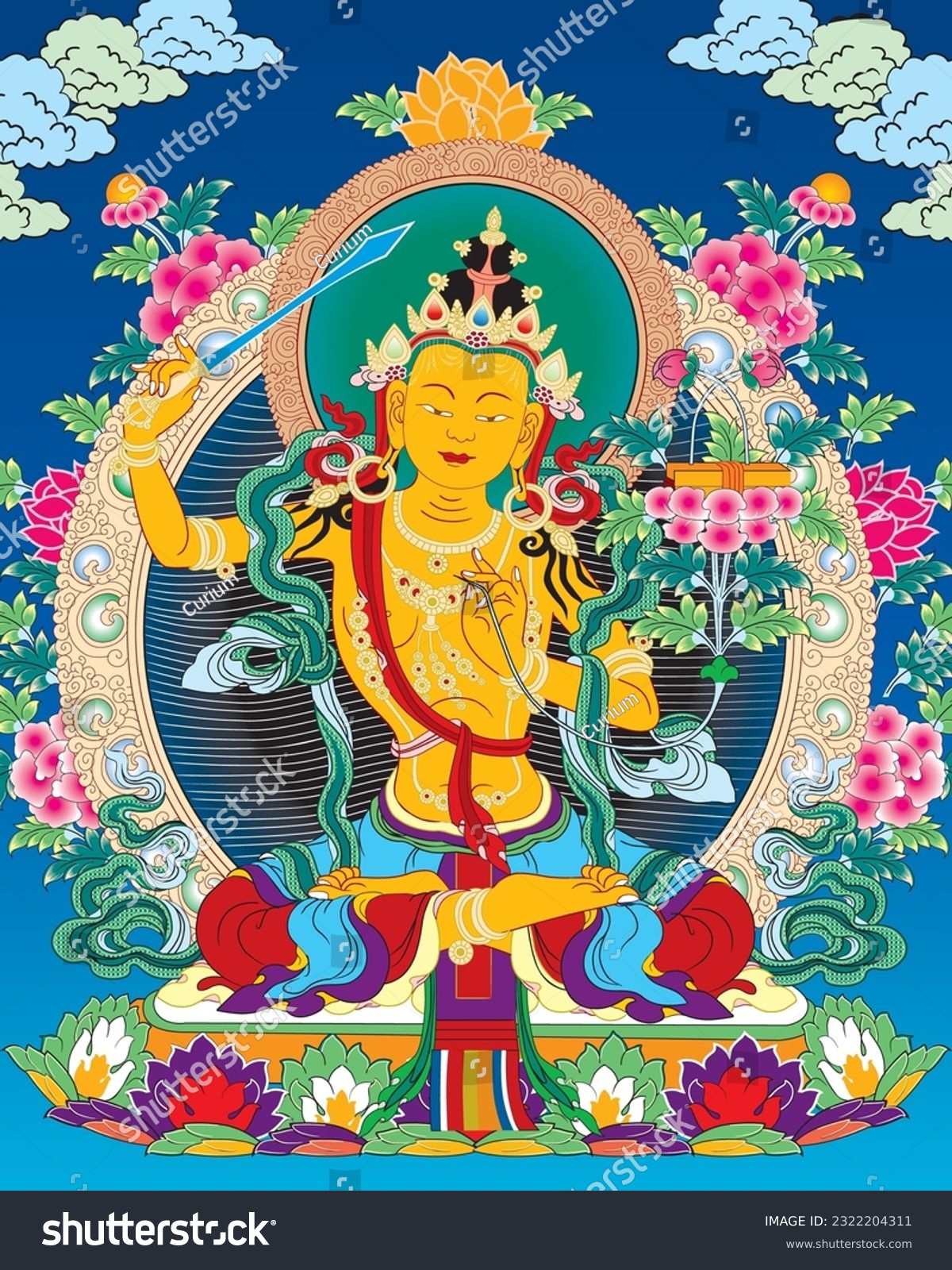 thangka,buddha art painting, buddhist art, - Royalty Free Stock Vector ...