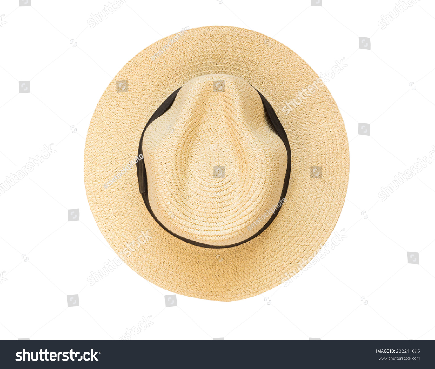 Top view panama hat isolated on white background #232241695