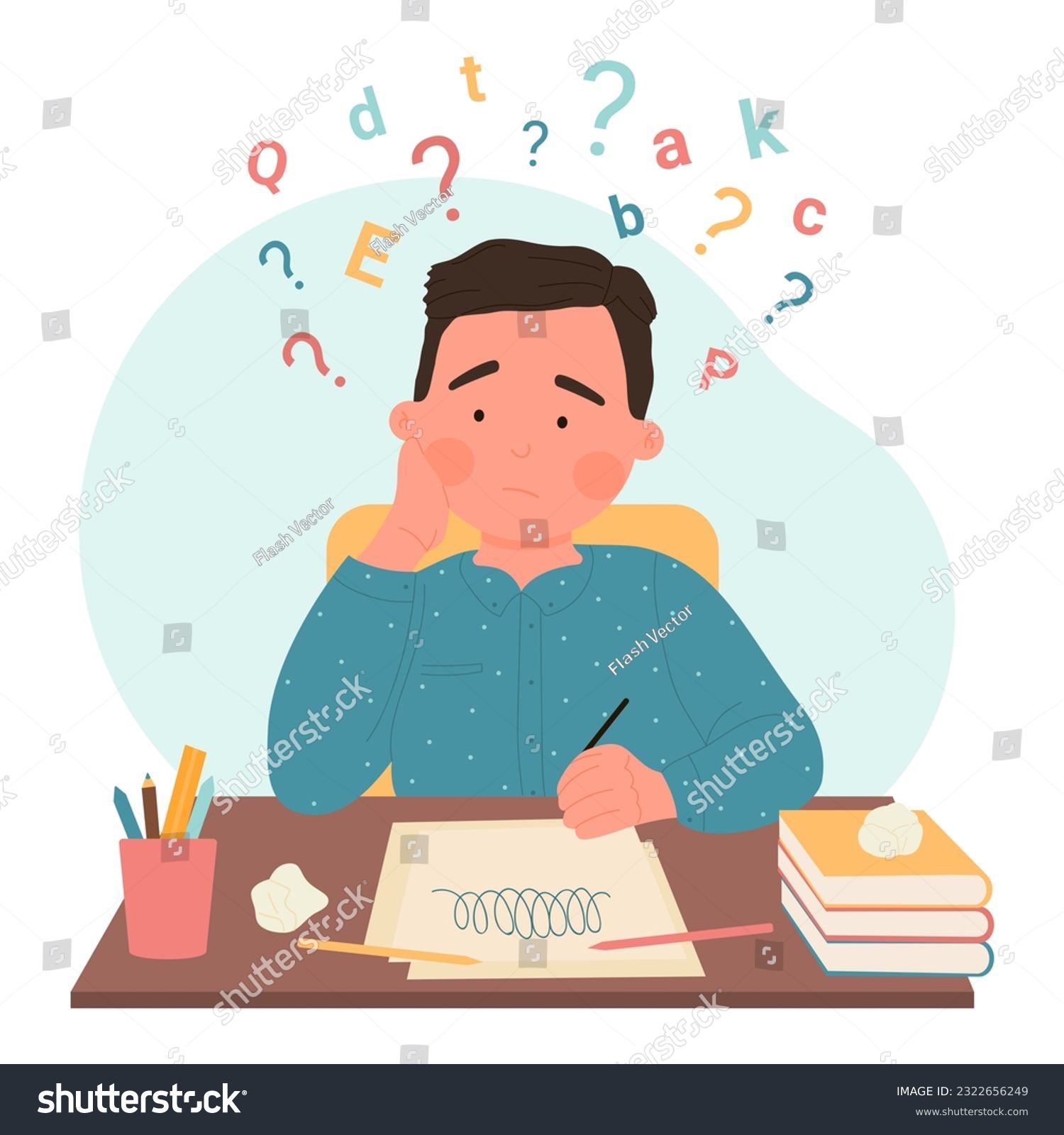 Disability problem of dyslexia, dysgraphia - Royalty Free Stock Vector ...