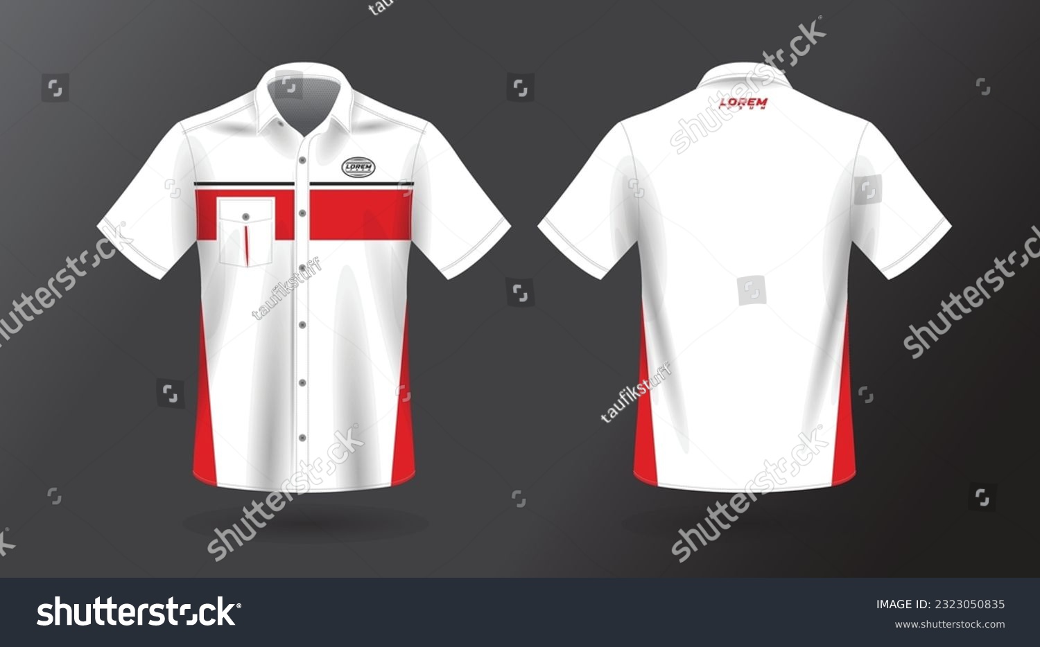 short sleeve work shirt design template #2323050835