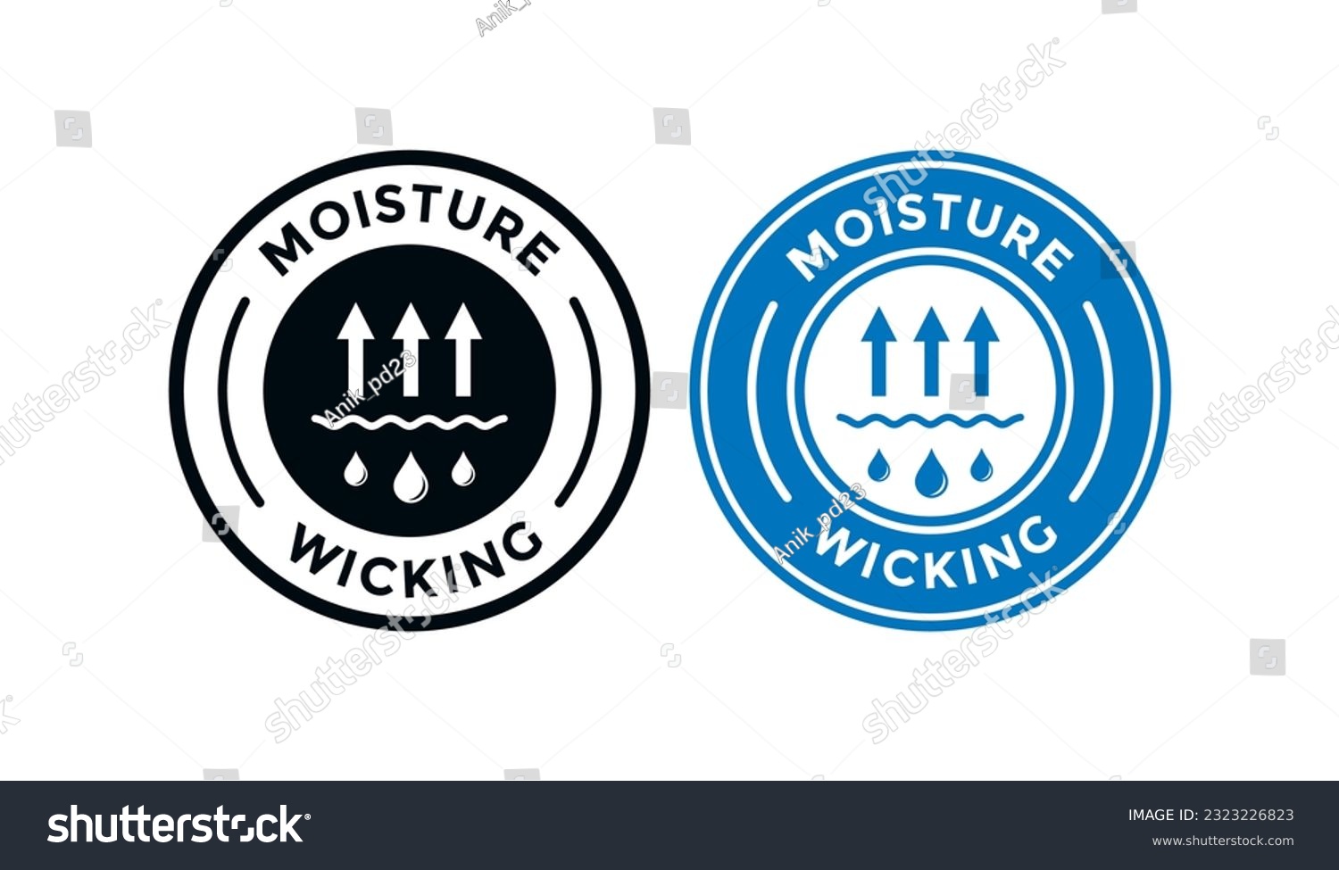 Moisture wicking circle badge logo design. Suitable for information and product label #2323226823