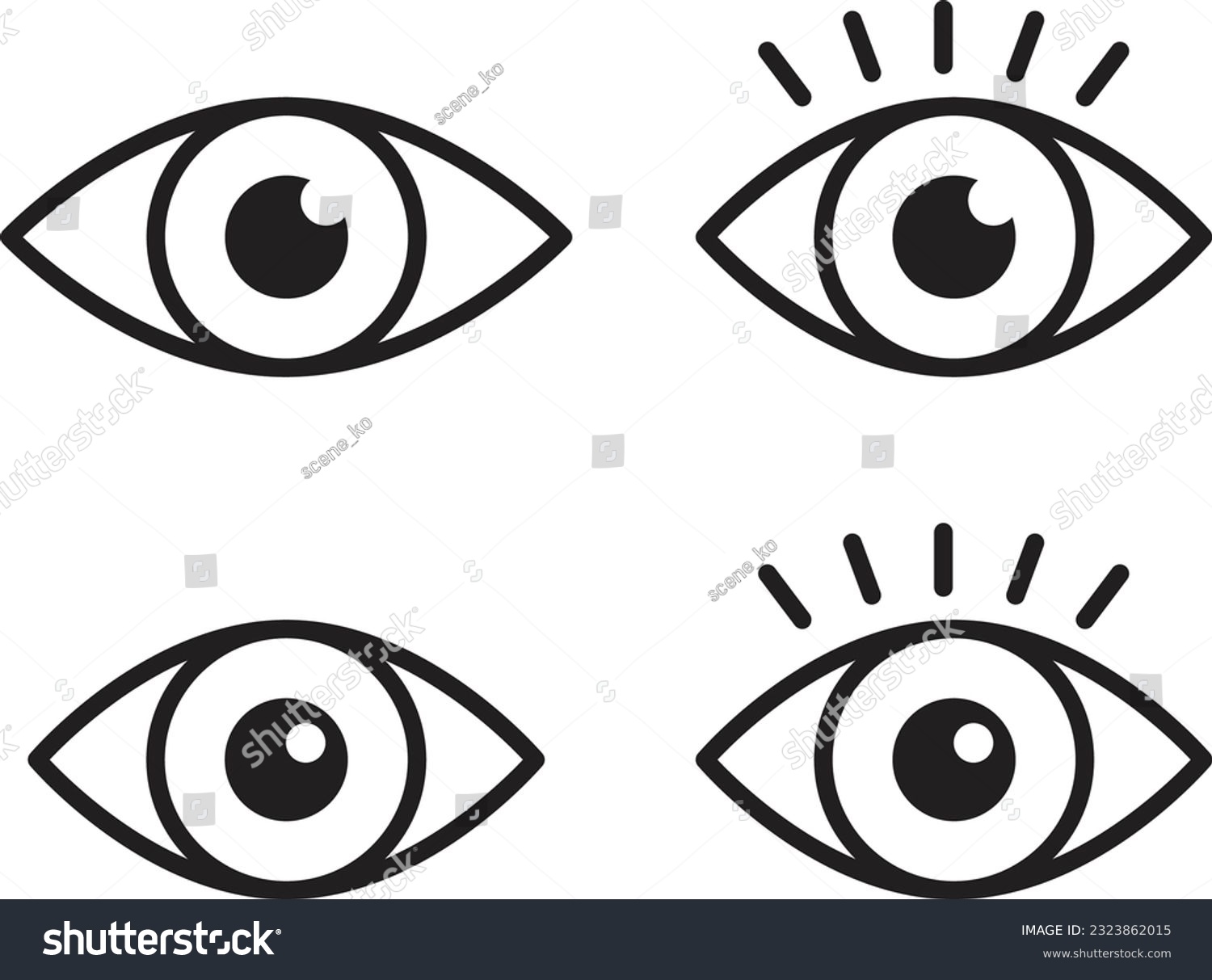 eye line icon set of vector #2323862015