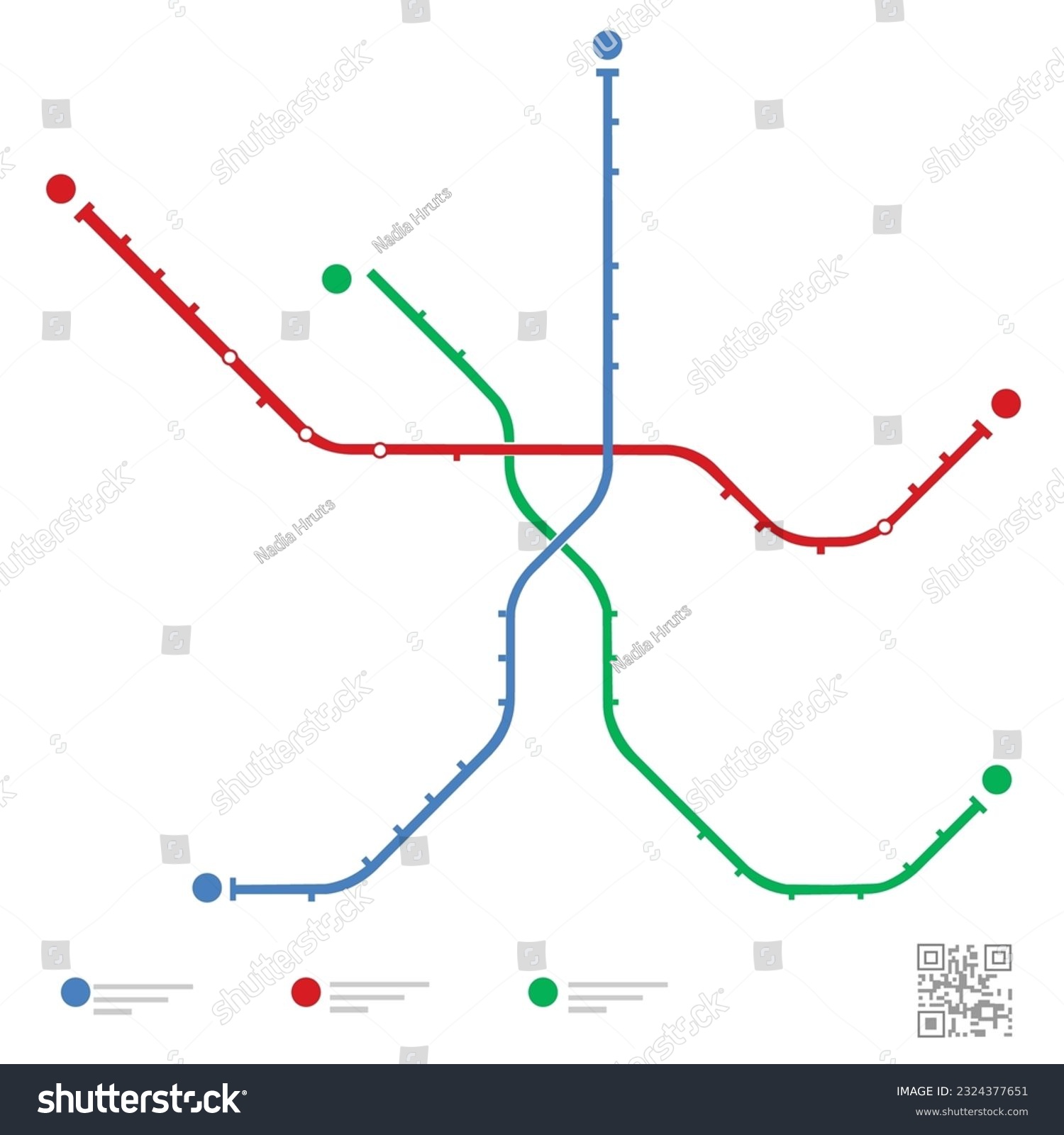 Metro Or Subway Map Design Template. City - Royalty Free Stock Vector 