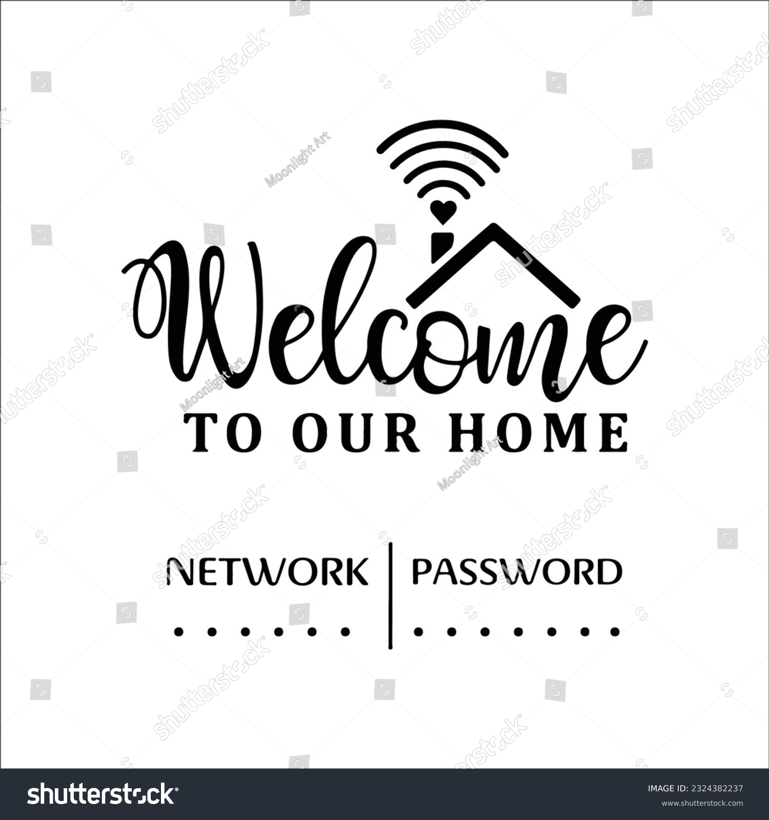 Wifi Sign SVG, Wifi Password svg, Welcome Wifi Sign svg, Welcome svg, dxf, png instant download, Wifi Password Sign, Sign Making #2324382237