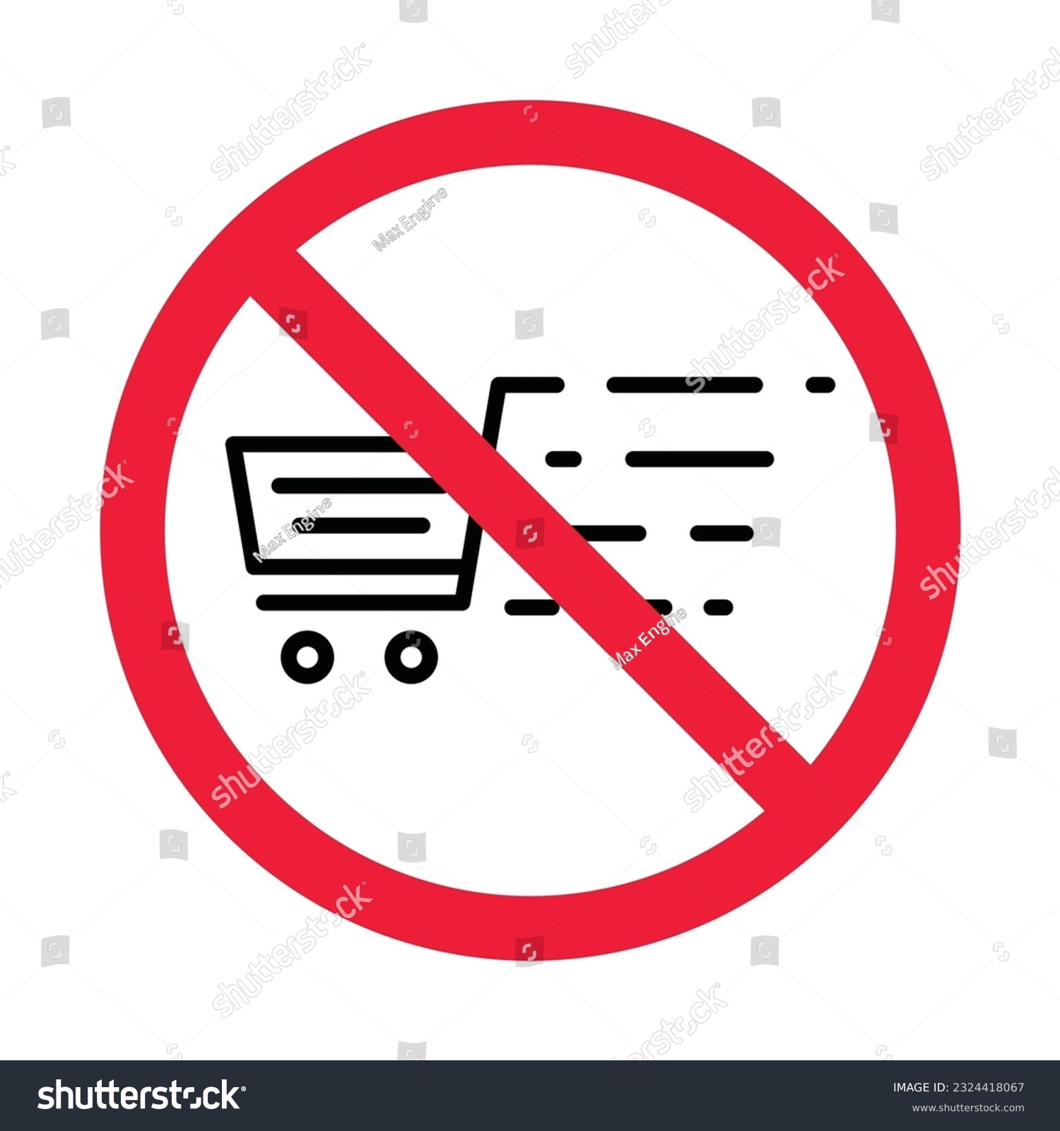 Forbidden Online Shopping Symbol. Prohibited - Royalty Free Stock ...