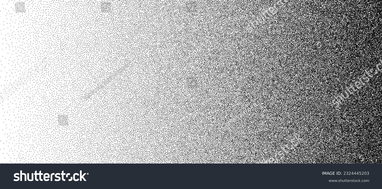 Gritty texture sand on transparent background.Monochrome noise halftone, grit pattern.Vector isolated illustration #2324445203