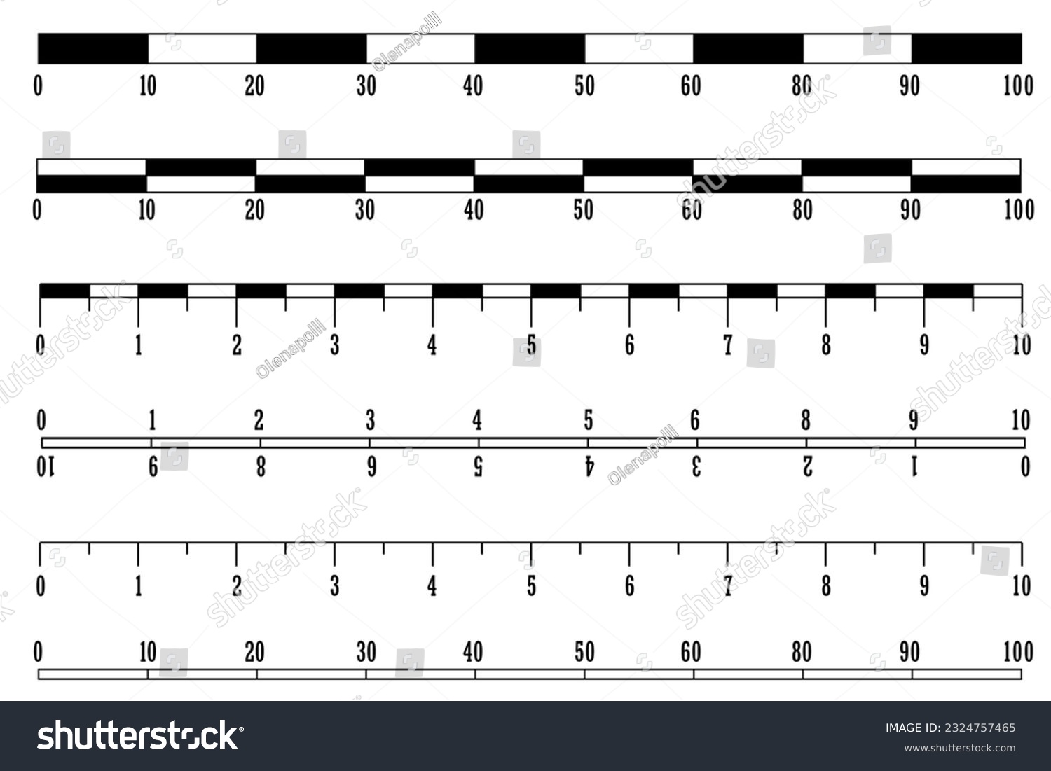 map scales graphics, measuring distance. set of - Royalty Free Stock ...