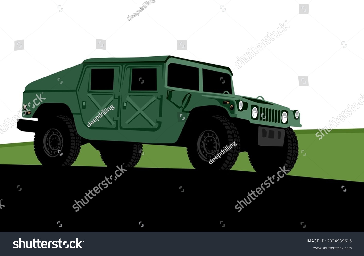 Humvee HMMWV M1114. Military truck. High - Royalty Free Stock Vector ...