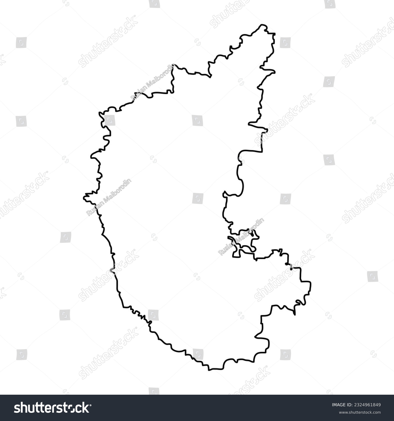 Karnataka state map, administrative division of - Royalty Free Stock ...