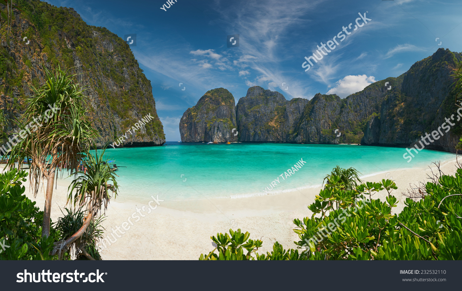 Travel vacation background - Tropical island with resorts - Phi-Phi island, Krabi Province, Thailand. #232532110