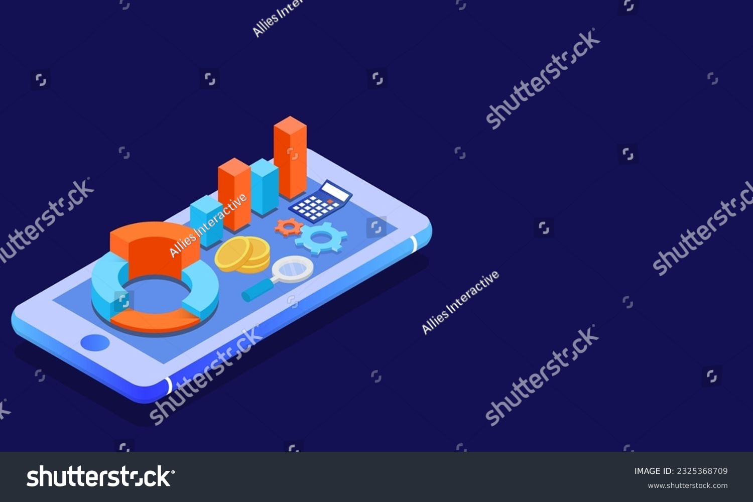 3D Illustration of Infographic Chart with Coins, - Royalty Free Stock ...