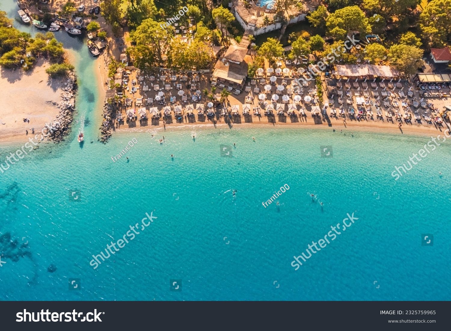 Aerial beach view in Antalya city. Turkish riviera and vacations in summer #2325759965