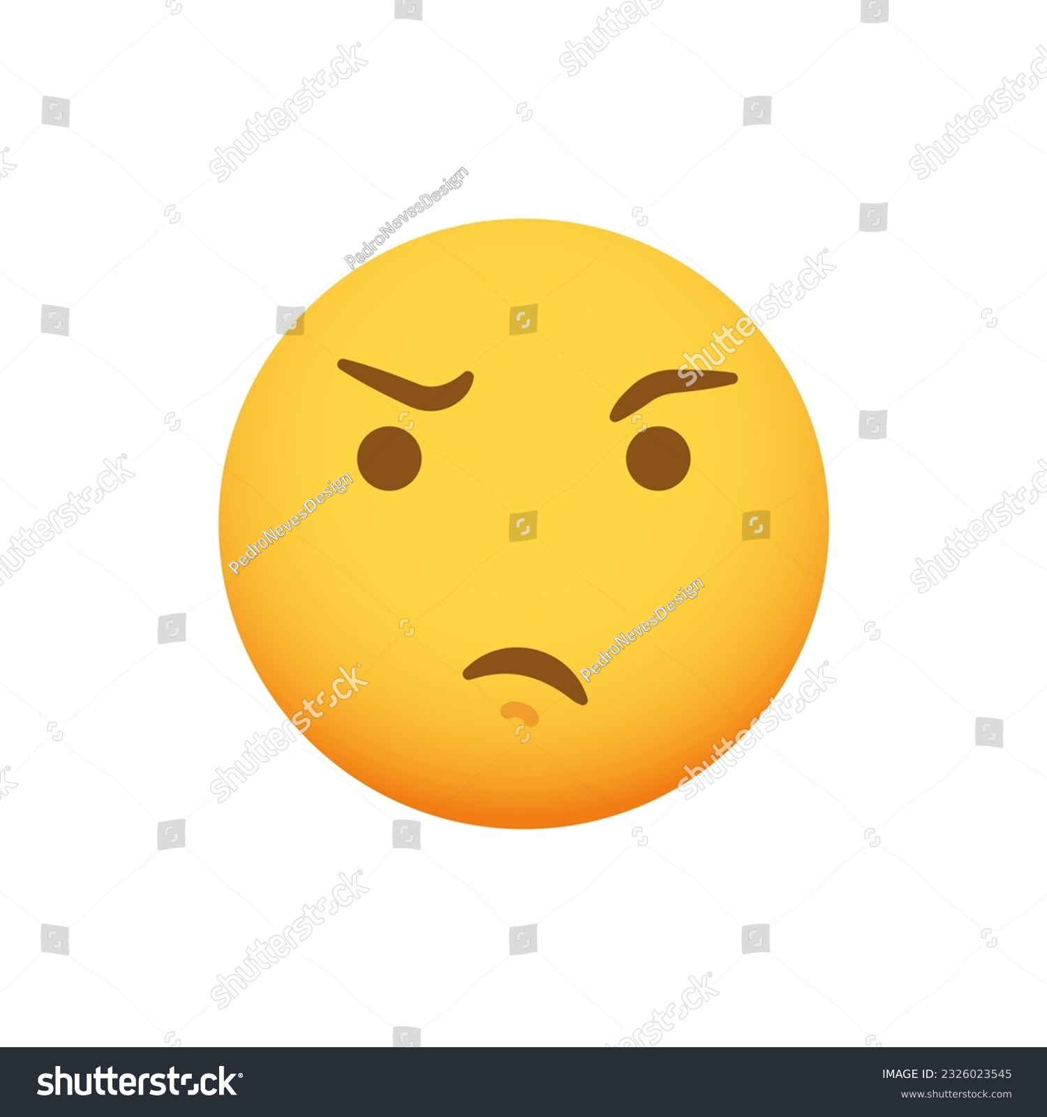 Disapproval emoticon. Emoji smiley vector icon - Royalty Free Stock ...