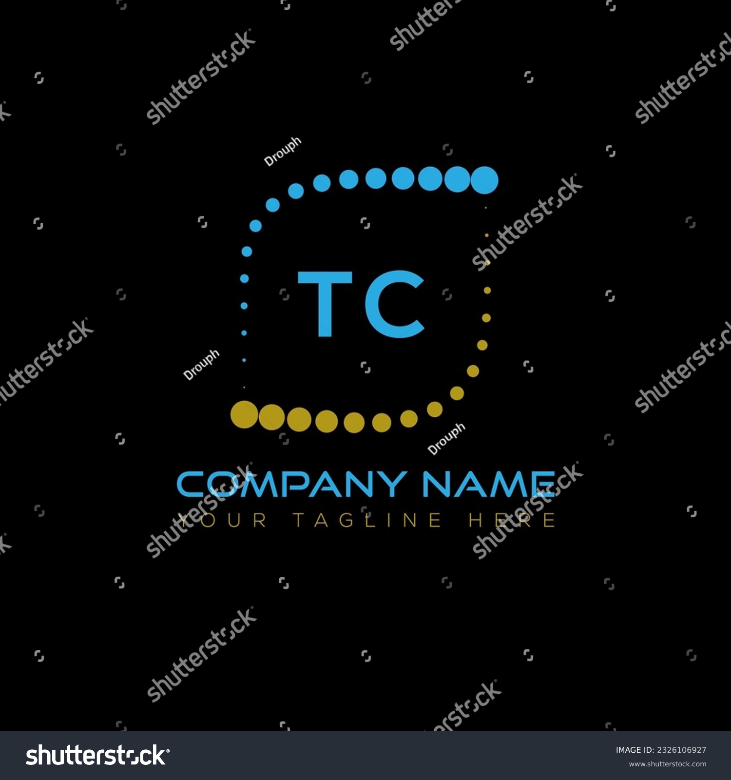 Tc Letter Logo Design On Black Background Tc Royalty Free Stock