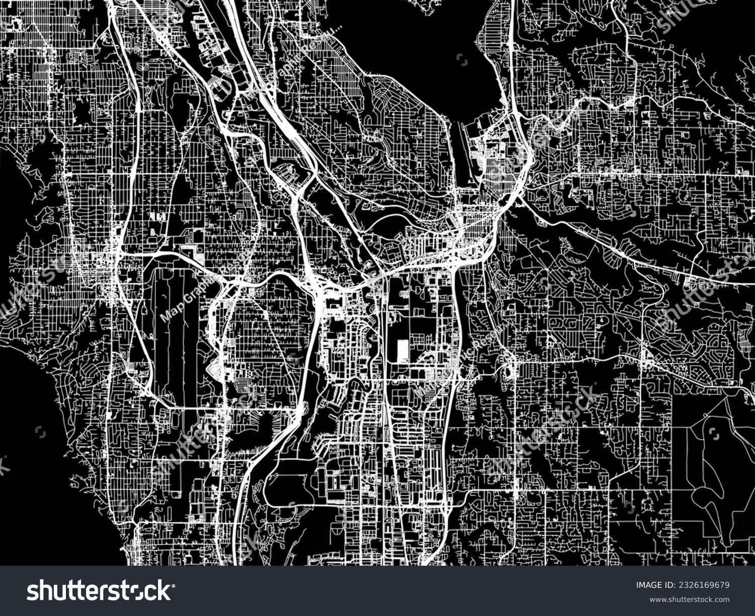 Vector city map of Renton Washington in the - Royalty Free Stock Vector ...