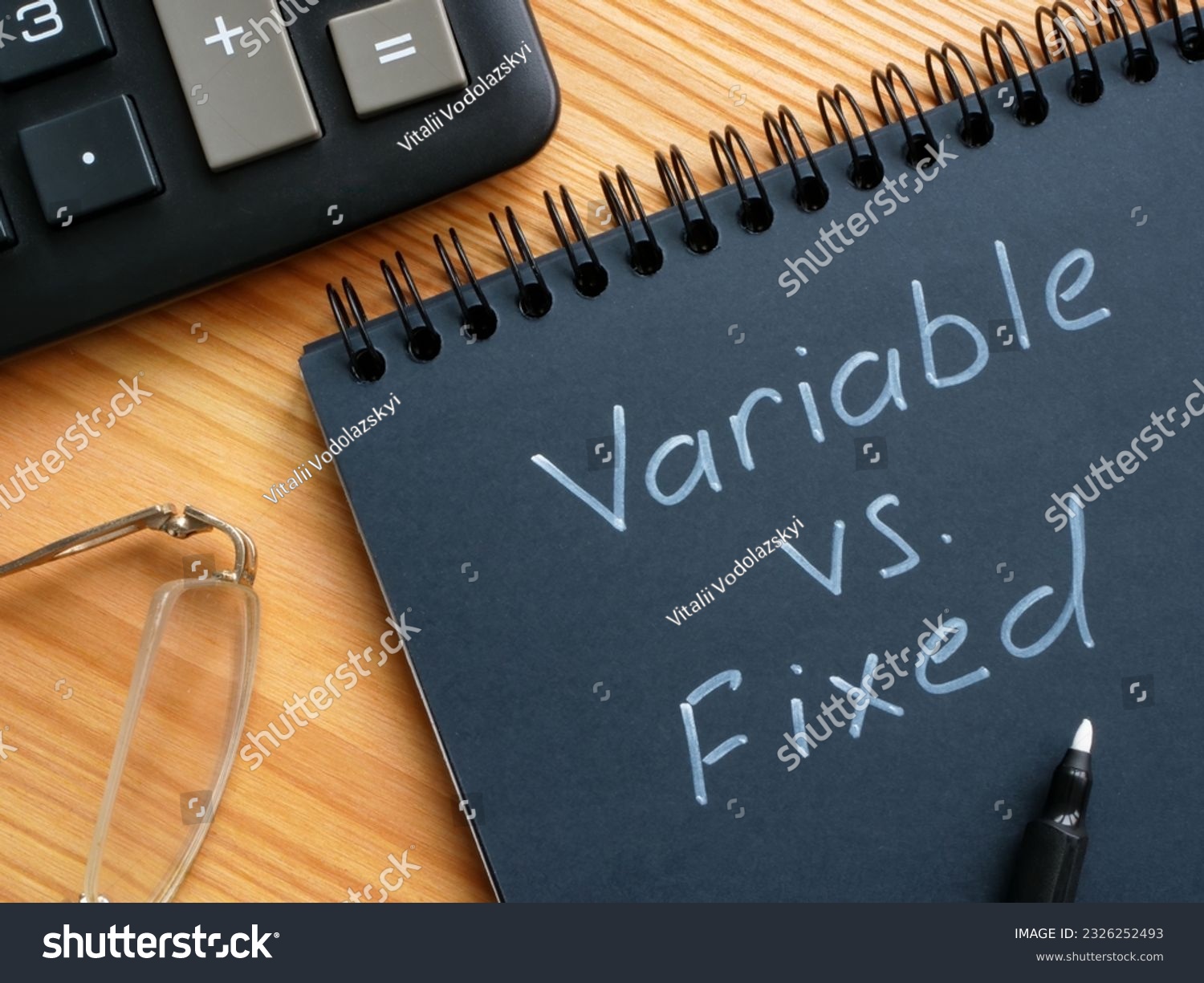 Handwritten inscription variable vs fixed by marker. #2326252493