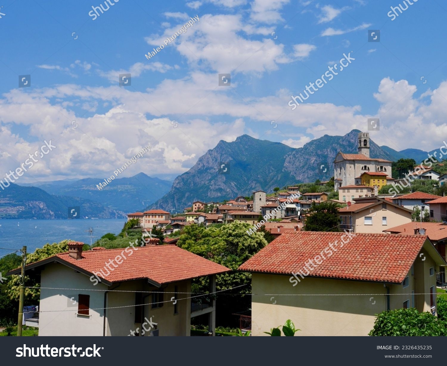 Panoramic view of Porto on Monte Isola in Lago d'Iseo, Lombardy, Italy. High quality photo #2326435235