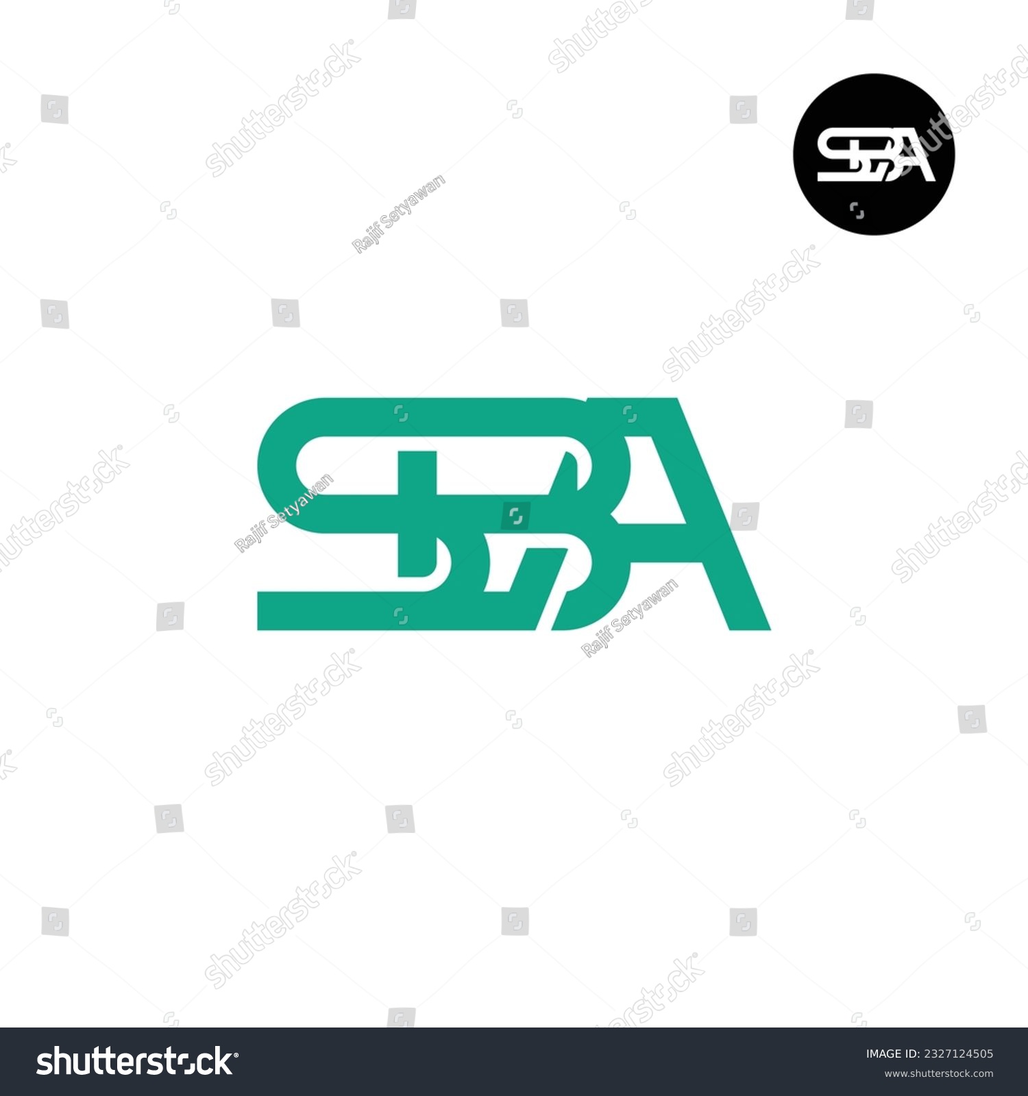 Letter SBA Monogram Logo Design - Royalty Free Stock Vector 2327124505 ...