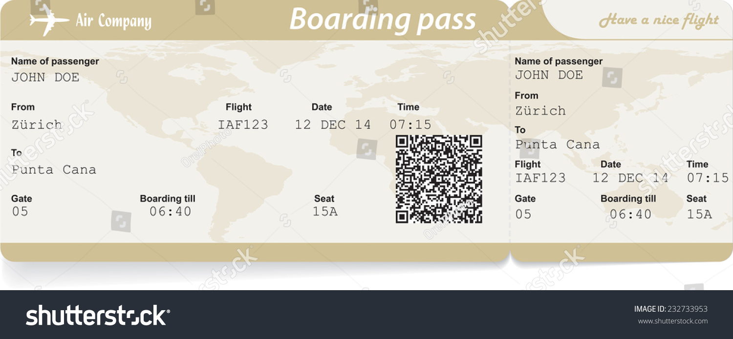 Vector Image Of Airline Boarding Pass Ticket Royalty Free Stock