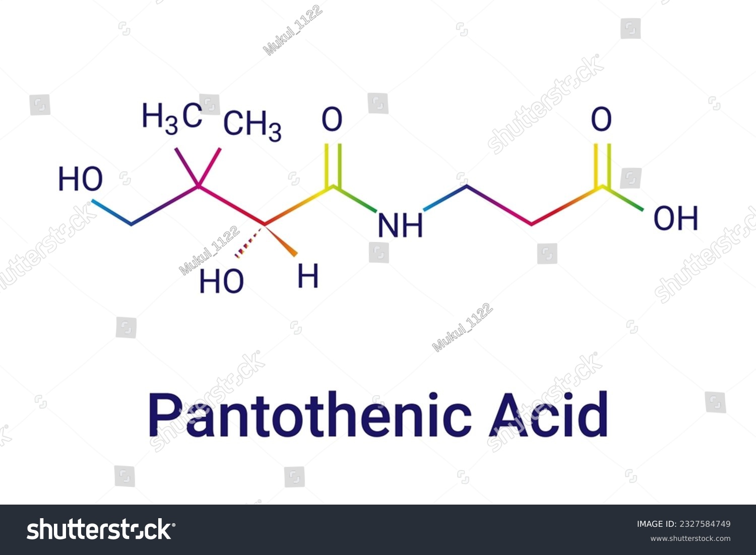 Vitamin B5 (Pantothenic Acid, Pantothenate) - Royalty Free Stock Vector ...