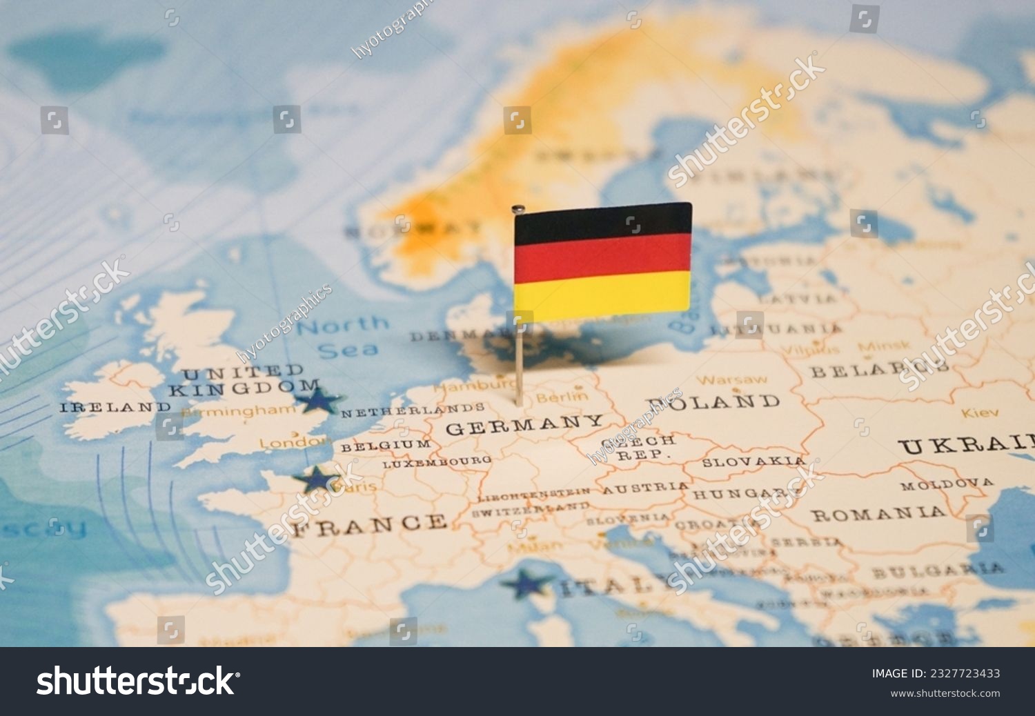 The Flag of Germany on the World Map. #2327723433
