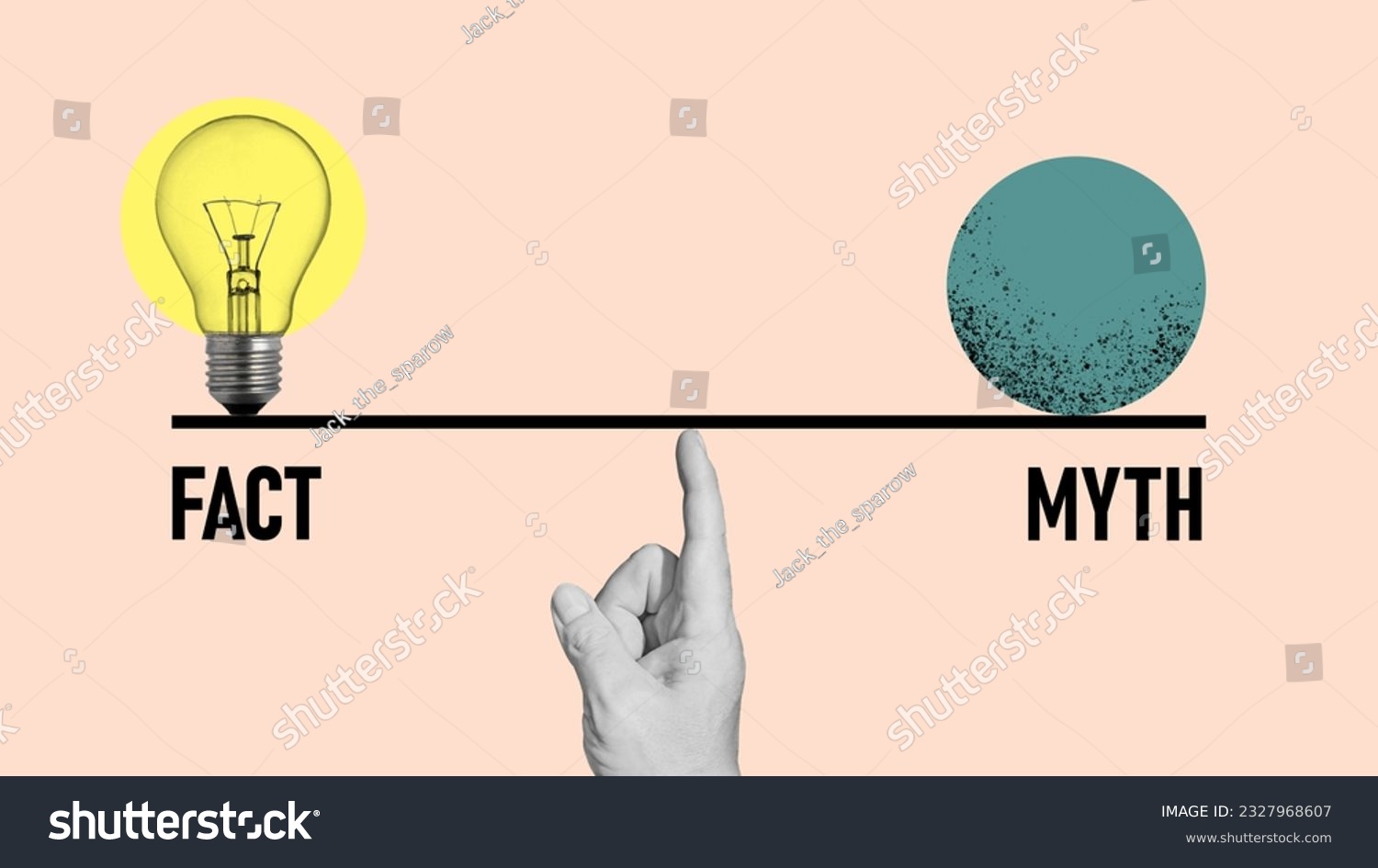 Fact and myth concept is shown using a text #2327968607