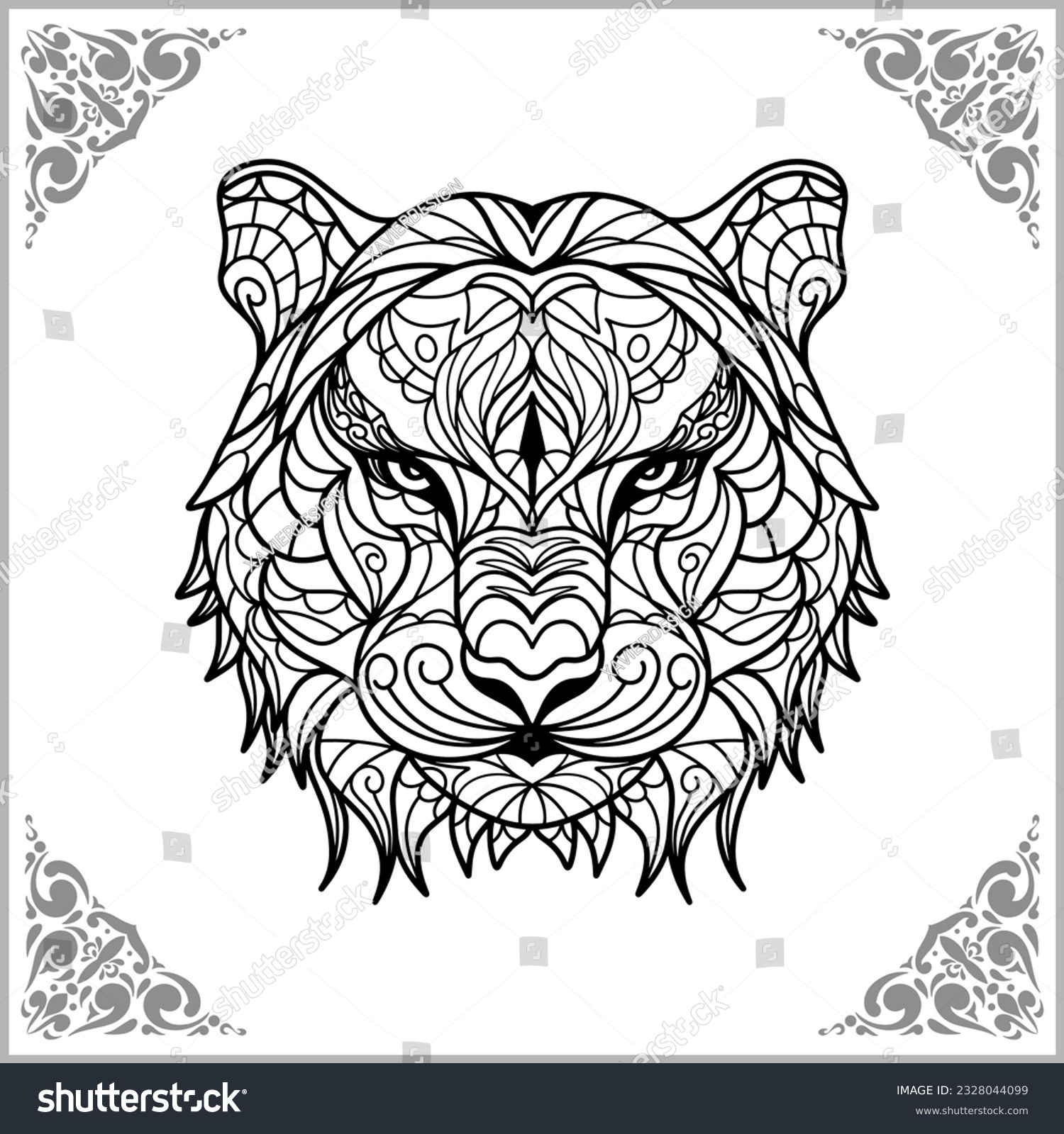 Tiger zentangle arts isolated on white - Royalty Free Stock Vector ...