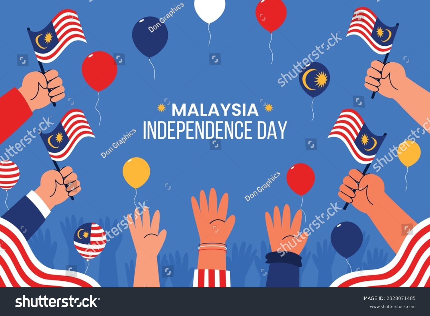 Happy Independence Day Malaysia. 31st August. - Royalty Free Stock ...