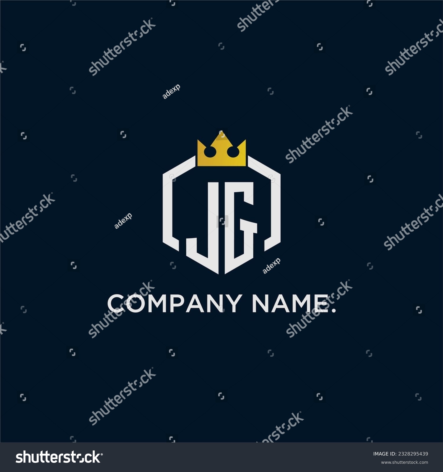 JG initial monogram logo design for hexagon - Royalty Free Stock Vector ...