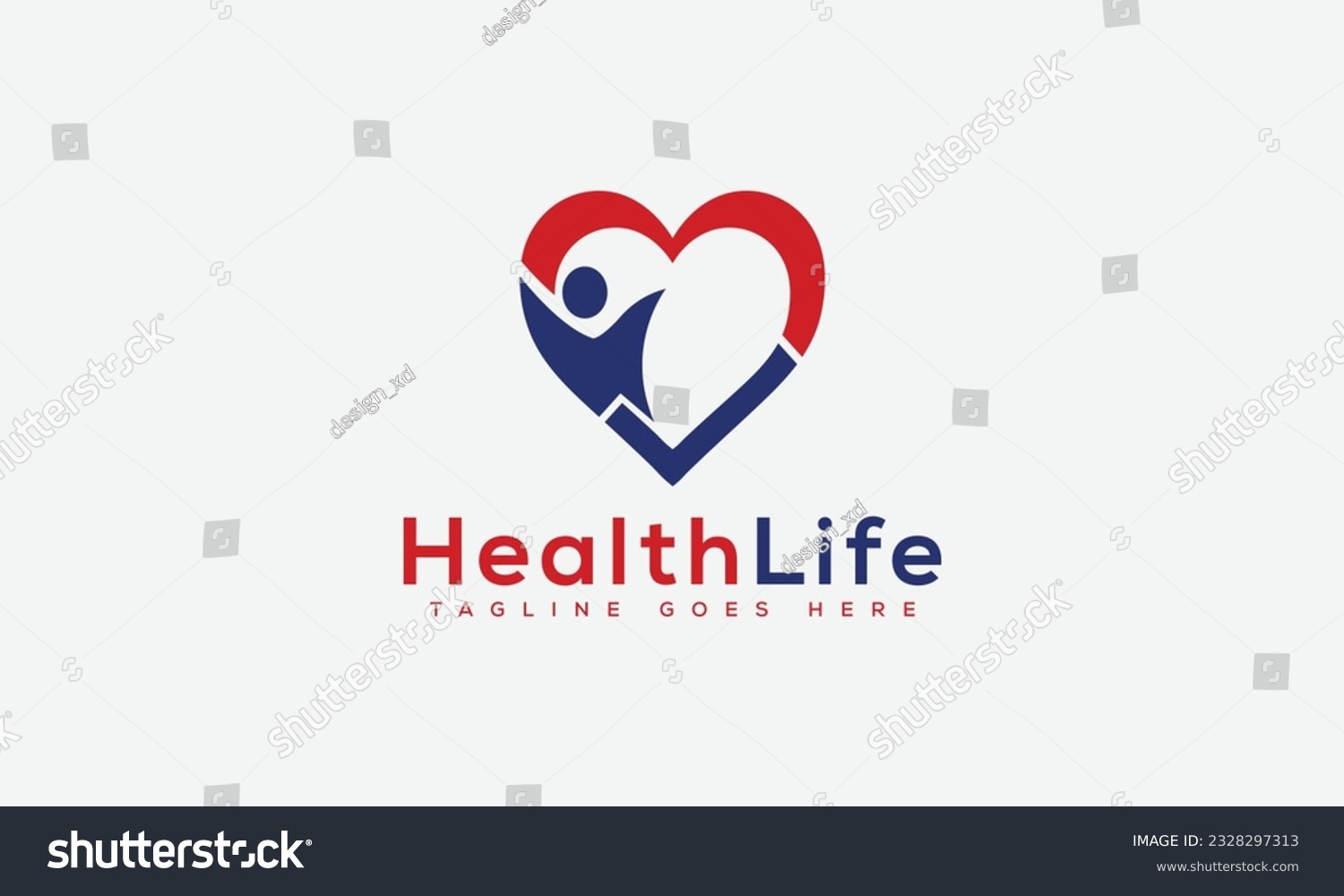 HealthLife logo Design Template Vector Graphic - Royalty Free Stock ...