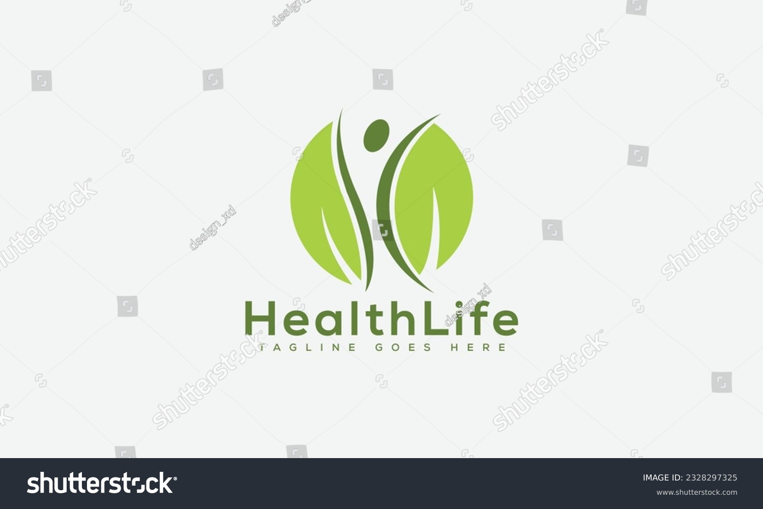 HealthLife logo Design Template Vector Graphic - Royalty Free Stock ...