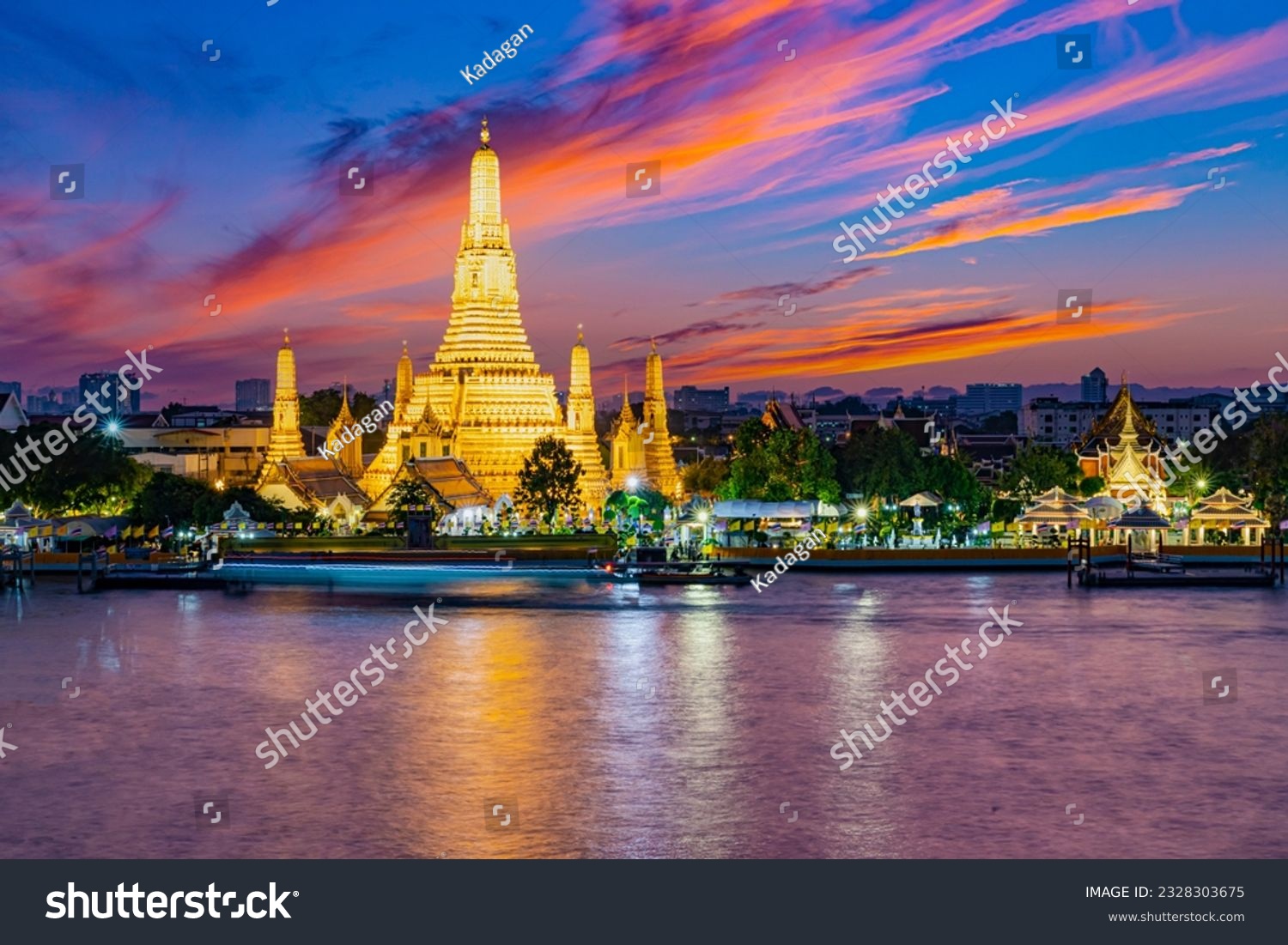 Bangkok, Thailand Wat Arun  temple at sunset #2328303675